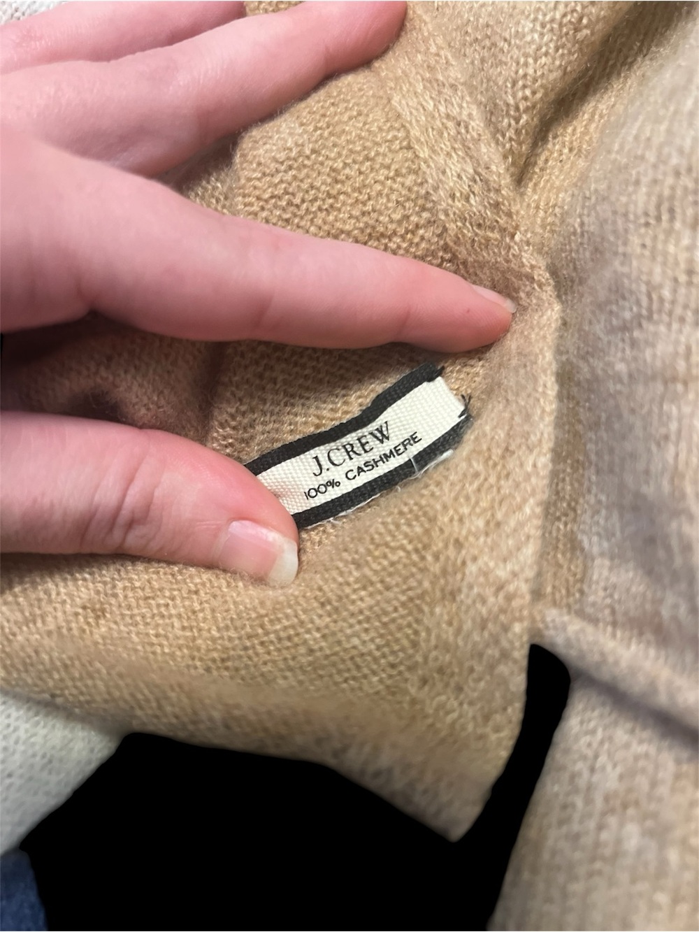 Two J. Crew Camel Cashmere Scarf - Picture 3 of 4